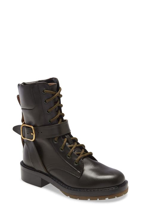 chloe boots green|chloe combat boots.